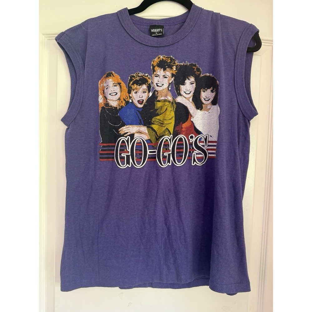 VTG 1983 Go-Go's Serious Bar-B-Que Tour T Shirt Single‎ Stitch L